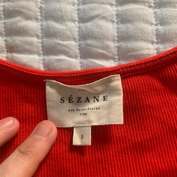 Sezane Grant T-shirt Red - Size S - Picture 4 of 5